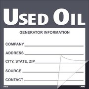 Nmc Used Oil Self-Laminating Label, Pk25 HW38SL25